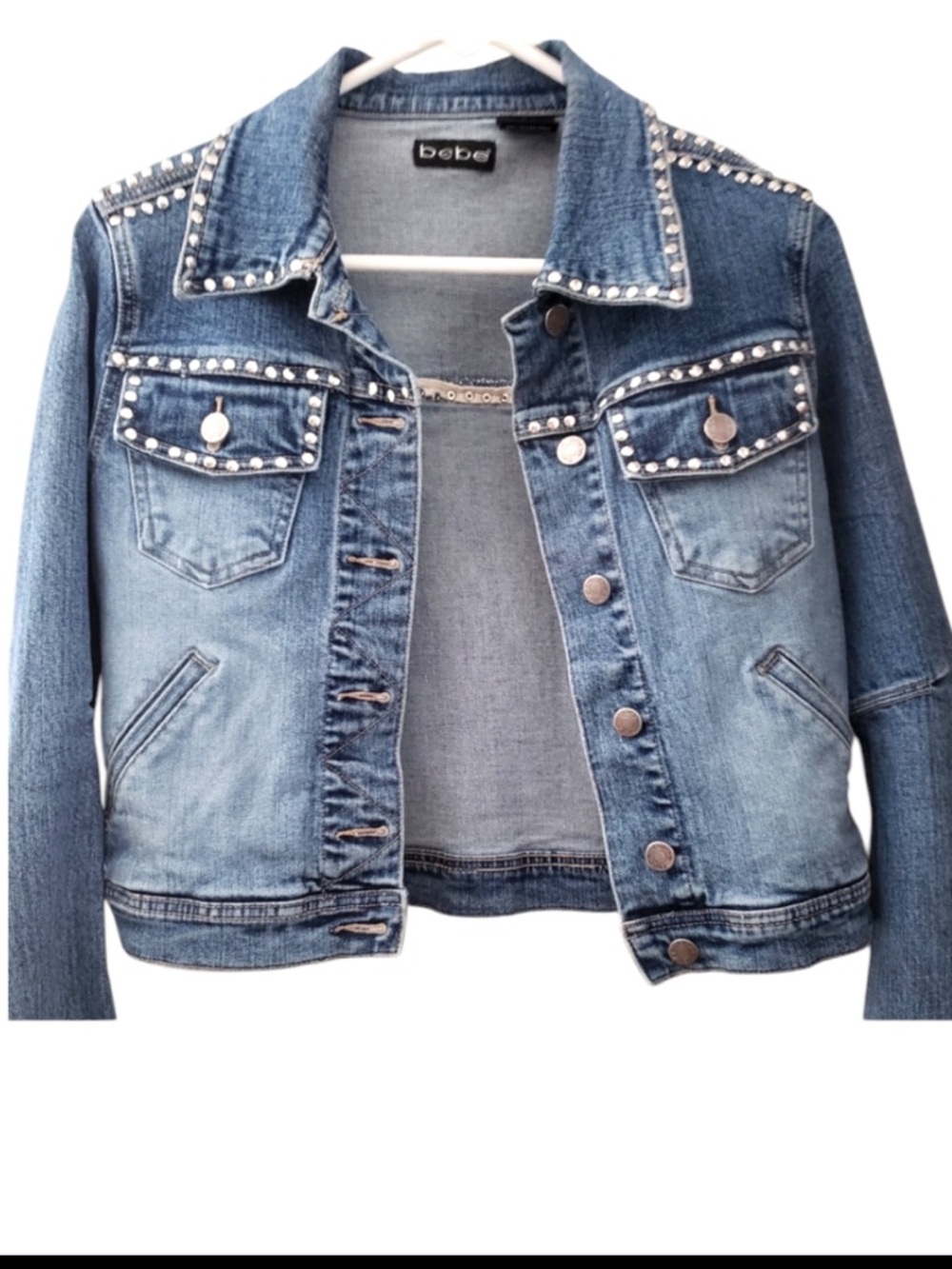 Bebe  vintage 90’s denim jacket with grommet stud